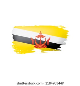 Brunei flag, vector illustration on a white background.