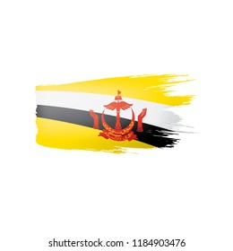 Brunei flag, vector illustration on a white background.