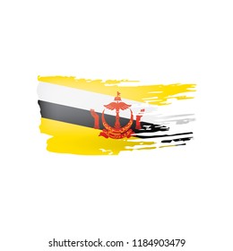 Brunei flag, vector illustration on a white background.