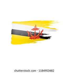 Brunei flag, vector illustration on a white background.