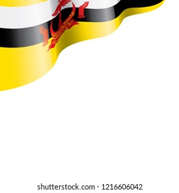 Brunei flag, vector illustration on a white background