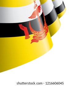 Brunei flag, vector illustration on a white background