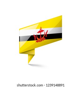 Brunei flag, vector illustration on a white background