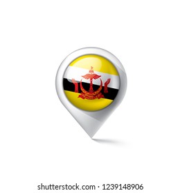 Brunei flag, vector illustration on a white background