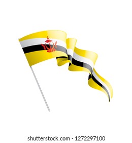 Brunei flag, vector illustration on a white background