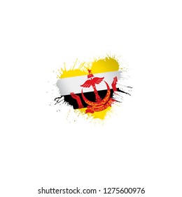 Brunei flag, vector illustration on a white background