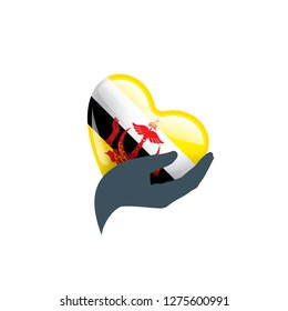 Brunei flag, vector illustration on a white background