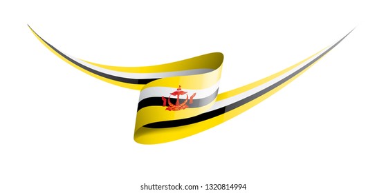 Brunei flag, vector illustration on a white background