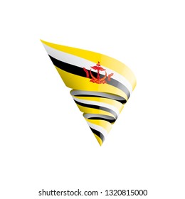 Brunei flag, vector illustration on a white background