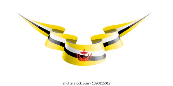 Brunei flag, vector illustration on a white background