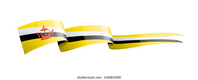 Brunei flag, vector illustration on a white background