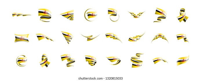 Brunei flag, vector illustration on a white background