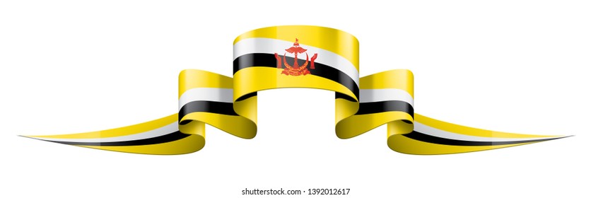 Brunei flag, vector illustration on a white background