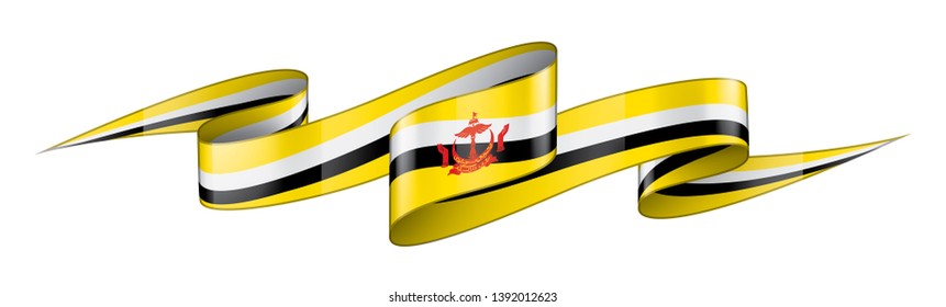 Brunei flag, vector illustration on a white background