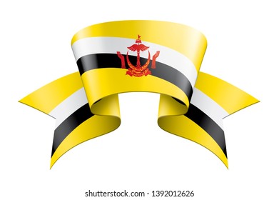 Brunei flag, vector illustration on a white background