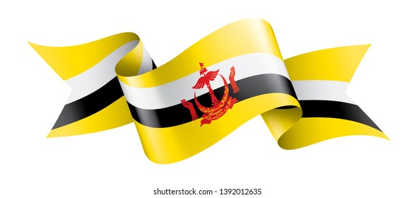 Brunei flag, vector illustration on a white background
