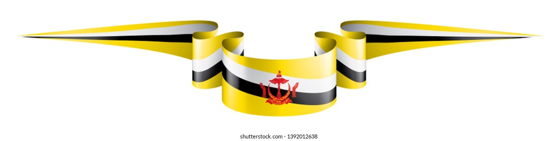 Brunei flag, vector illustration on a white background