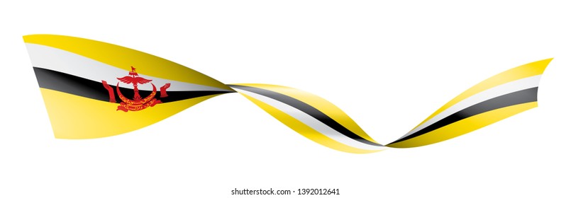 Brunei flag, vector illustration on a white background
