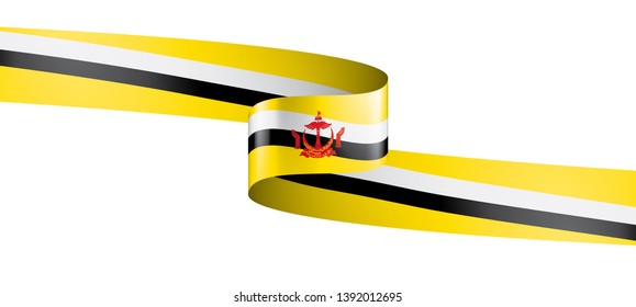 Brunei flag, vector illustration on a white background