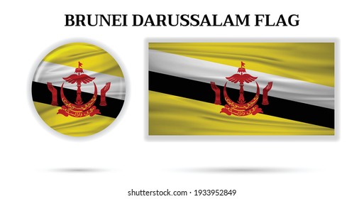 Brunei Flag Vector - Official Brunei Flag With Original Color and Size Proportion.
