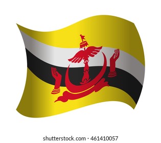 brunei flag waving in the wind