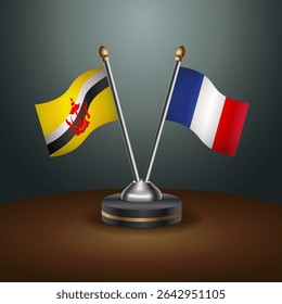 Tabela de Brunei e França sinaliza relação com plano de fundo gradiente