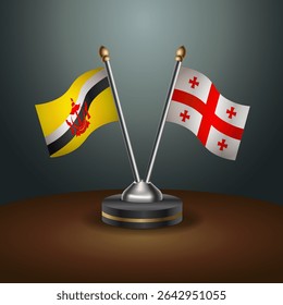 Tabela Brunei e República da Geórgia sinaliza relação com plano de fundo gradiente