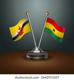 Brunei and Ghana table flags relation with gradient backgrund