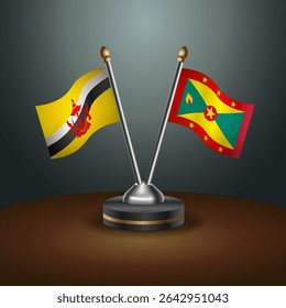 Tabela de Brunei e Granada sinaliza relação com plano de fundo gradiente