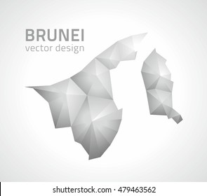 Brunei  grey mosaic vector triangle map