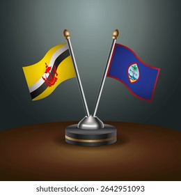 Tabela Brunei e Guam sinaliza relação com plano de fundo gradiente