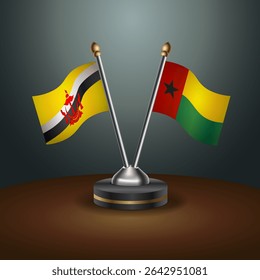Tabela de Brunei e Guiné-Bissau sinaliza relação com plano de fundo gradiente