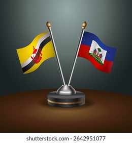Brunei and Haiti table flags relation with gradient backgrund