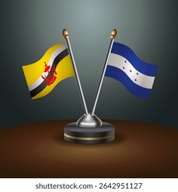 Brunei and Honduras table flags relation with gradient backgrund
