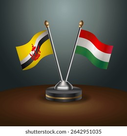 Tabela de Brunei e Hungria sinaliza relação com plano de fundo gradiente