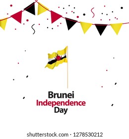 Brunei Independence Day Vector Template Design Illustration