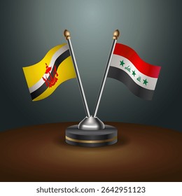 Brunei and Iraq table flags relation with gradient backgrund