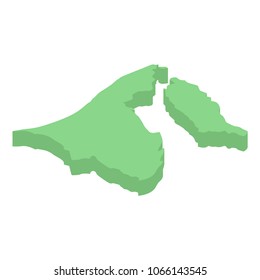 Brunei isometric map of Asian countries