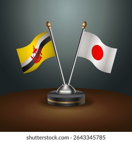 Tabela de Brunei e Japão sinaliza relação com plano de fundo gradiente