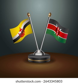 Brunei and Kenya table flags relation with gradient backgrund