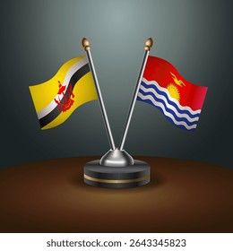 Tabela de Brunei e Kiribati sinaliza relação com plano de fundo de gradiente