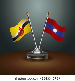 Brunei and Laos table flags relation with gradient backgrund