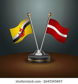 Tabela de Brunei e Letônia sinaliza relação com plano de fundo gradiente