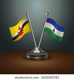 Tabela de Brunei e Lesoto sinaliza relação com plano de fundo gradiente