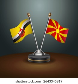 Tabela de Brunei e Macedônia sinaliza relação com plano de fundo gradiente