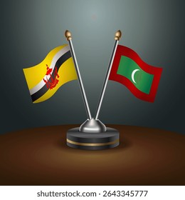 Brunei and Maldives table flags relation with gradient backgrund