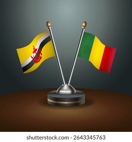 Brunei and Mali table flags relation with gradient backgrund