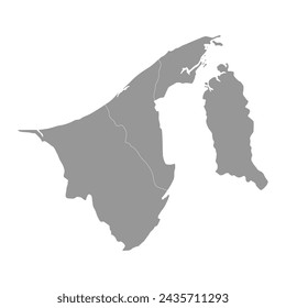 Brunei Karte mit Verwaltungsbezirken. Vektorgrafik.
