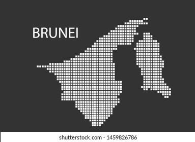 Brunei Map Design White Square Black Stock Vector (Royalty Free ...