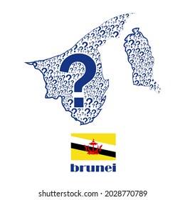 brunei map flag made from question mark.